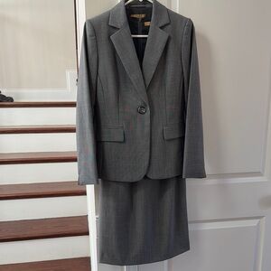 Gray Women's Blazer and Dress Set